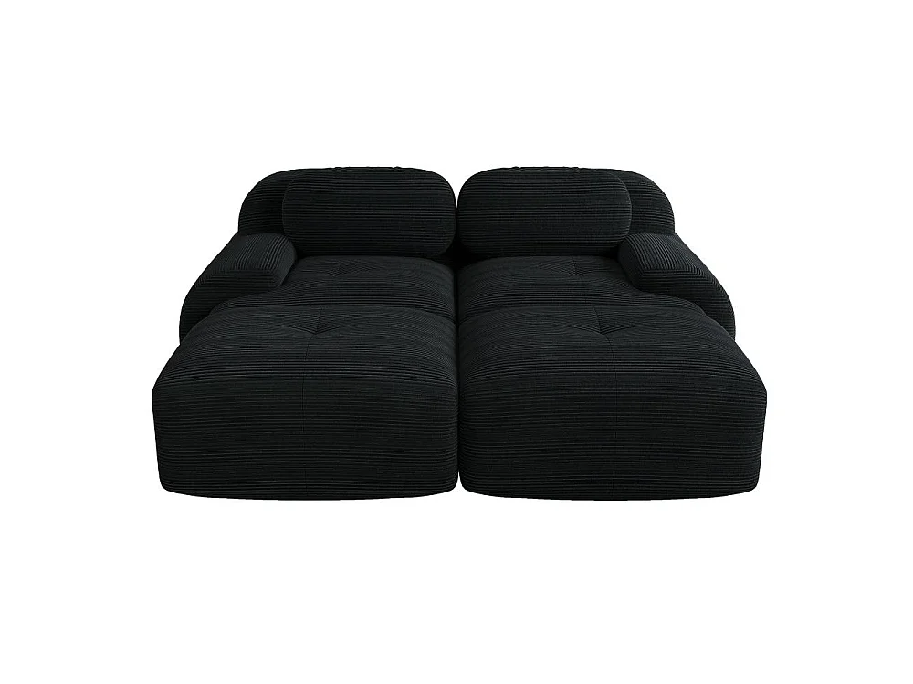 Modulares 2-Sitzer-Samtsofa mit Chaiselongue, rutschfesten, ergonomischen Armlehnen