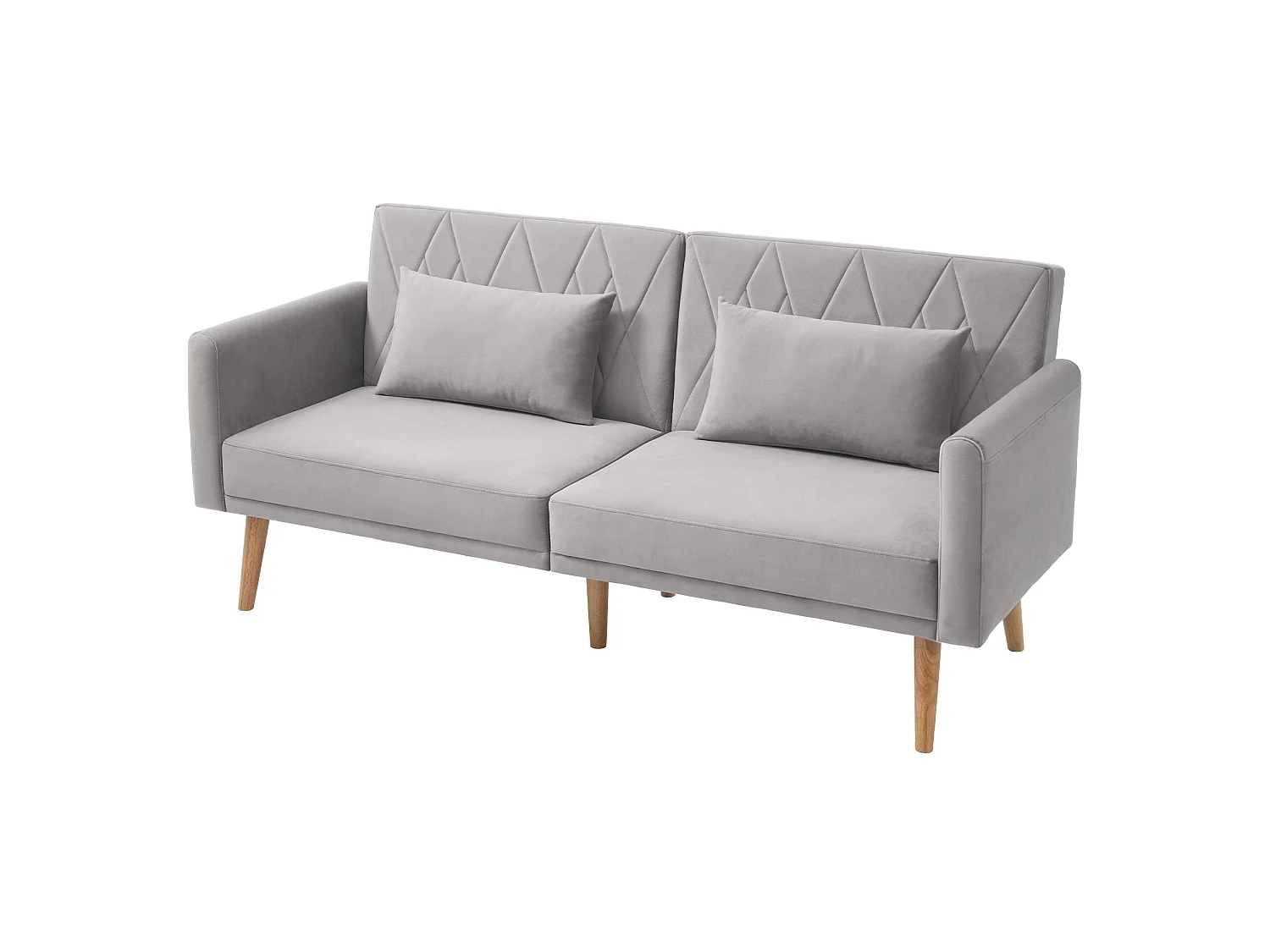 Canapé convertible moderne en velours avec dossier et accoudoirs réglables, fonction lit, idéal salon, chambre ou cinéma maison