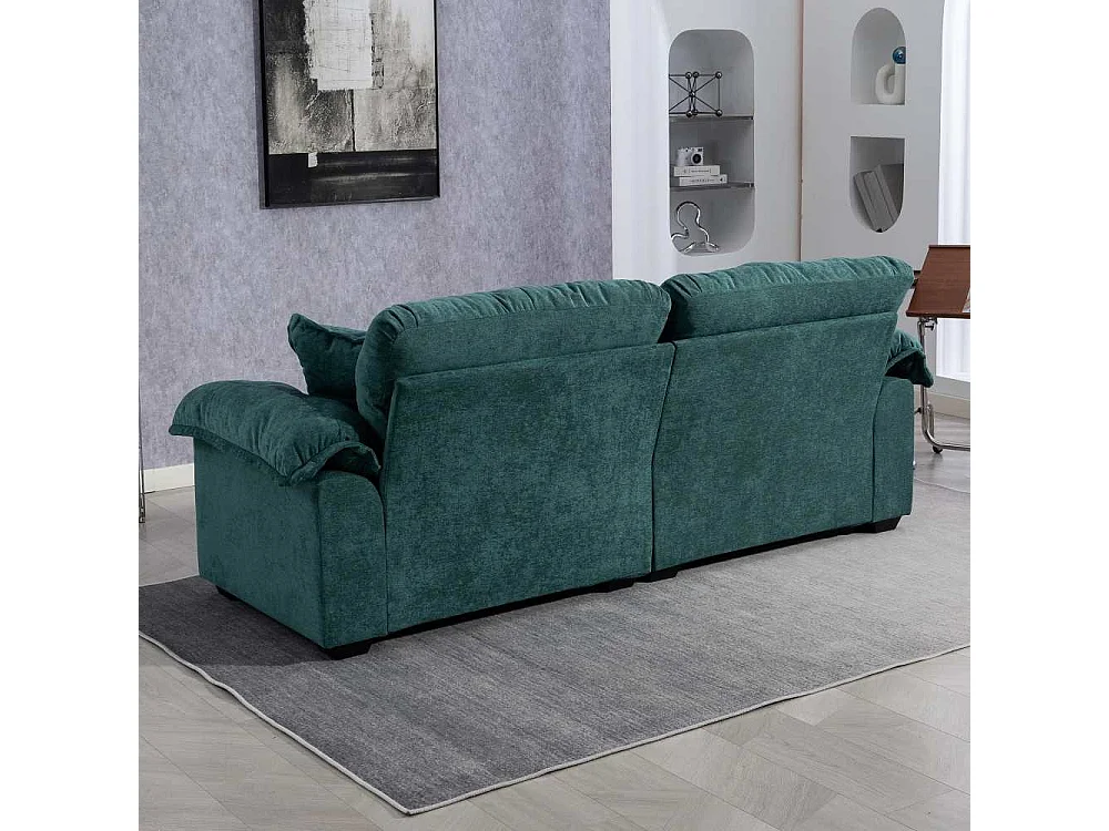 Bank van 213 cm met dubbele kussens en veren van traagschuim – Comfortabele 2-3 zitplaatsen voor kleine woonkamers