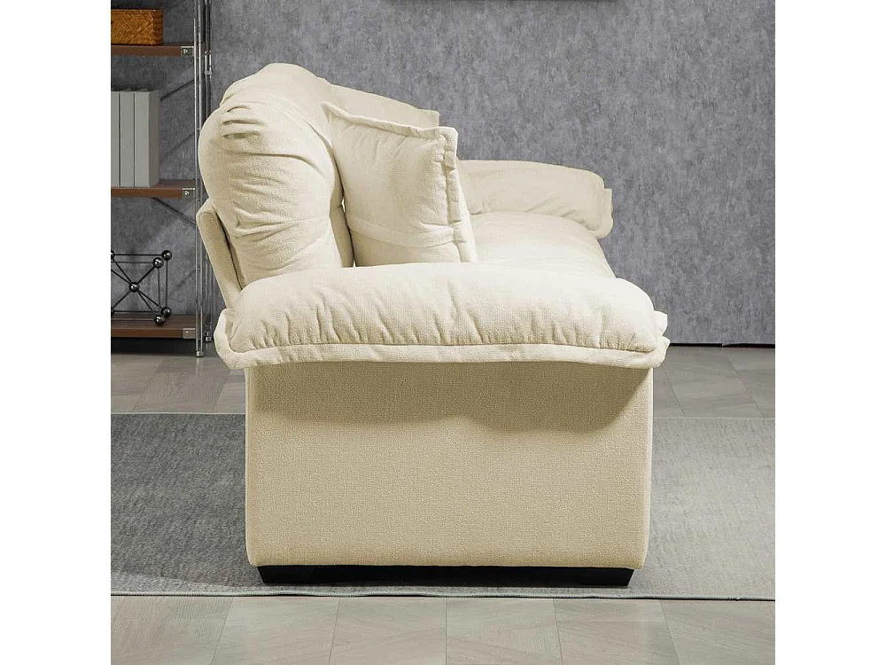 213 cm großes Sofa mit doppelten Memory-Schaum-Kissen und Federn – bequeme 2–3 Sitzplätze für kleine Wohnzimmer