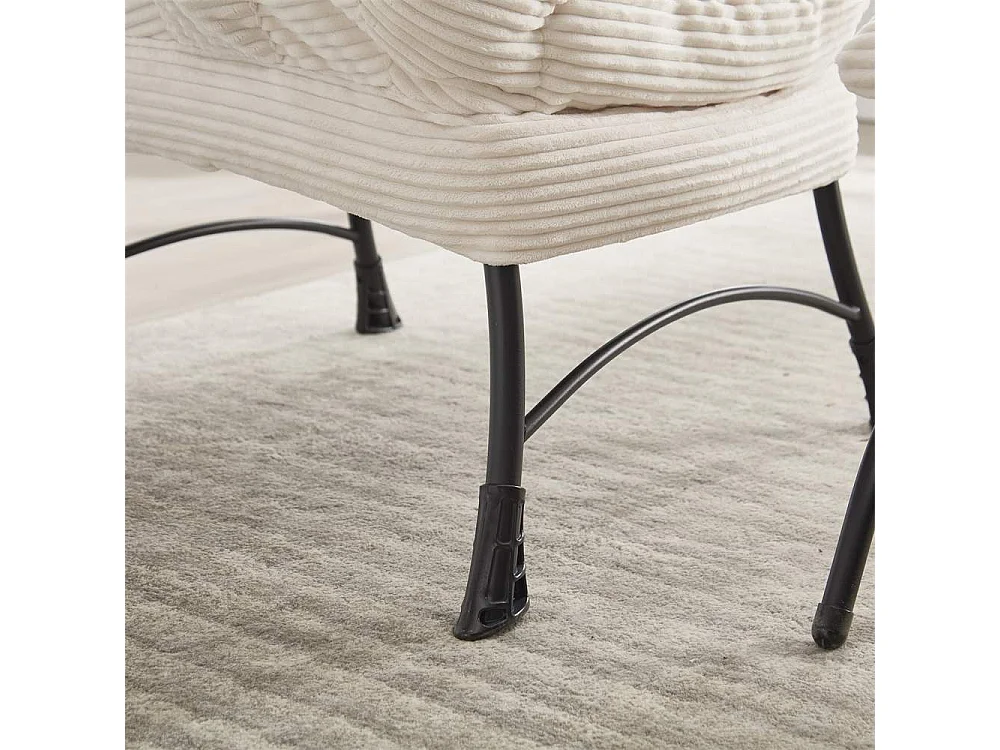 Poltrona Pigrizia con Pouf, Sedia Lounge Moderna con Braccioli e Tasca Laterale, Poltrona da Lettura Imbottita Ergonomica con Poggiapiedi