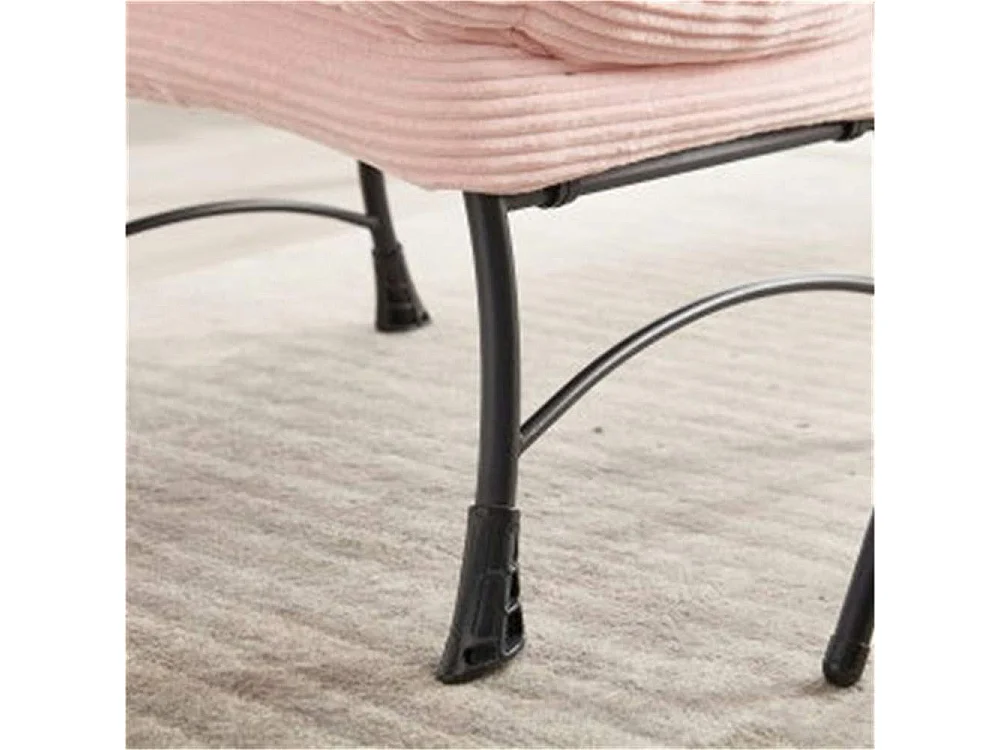 Chaise Longue Ergonomique avec Ottoman et Pochette Latérale, Fauteuil Lounge Confortable en Coton PP, Relaxation et Rangement Pratique, rose