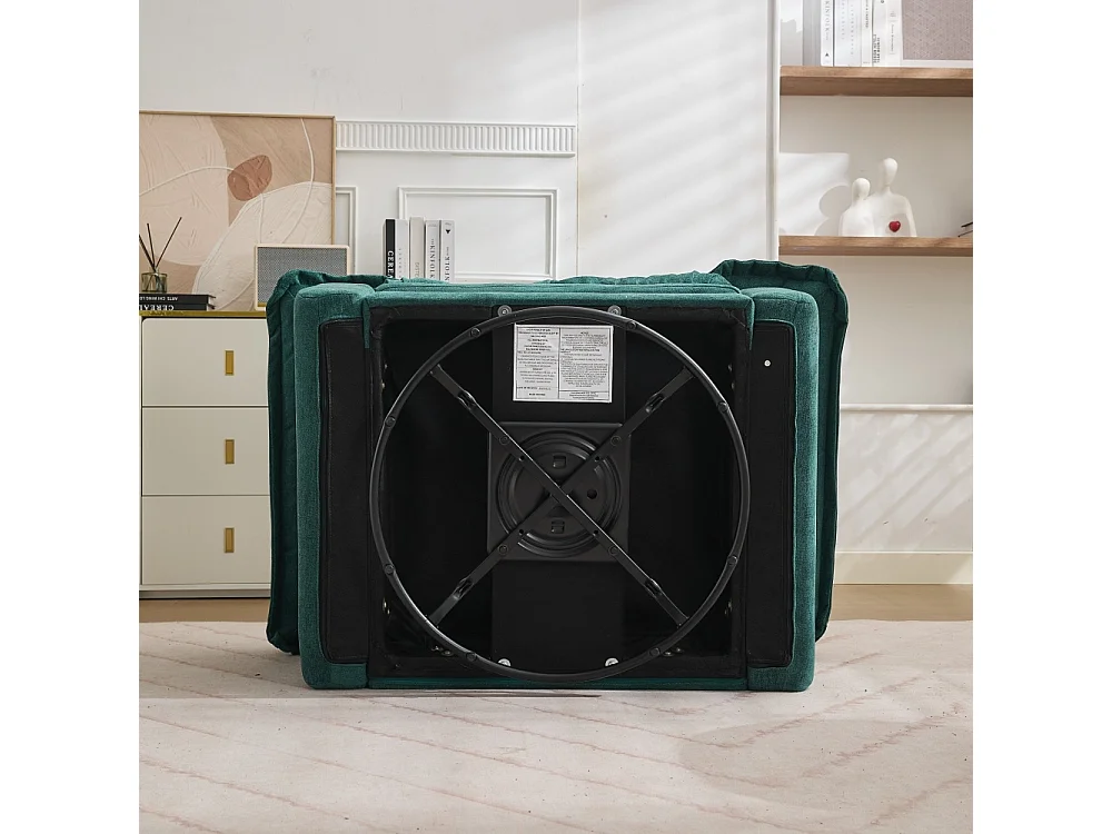Extra grote 360° Chenille draaifauteuil met steunkussen – woonkamer, slaapkamer en kinderkamer