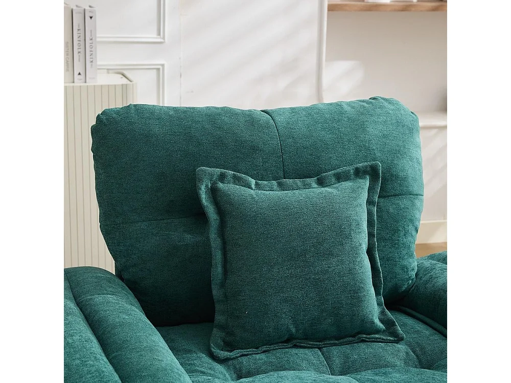 Extra grote 360° Chenille draaifauteuil met steunkussen – woonkamer, slaapkamer en kinderkamer