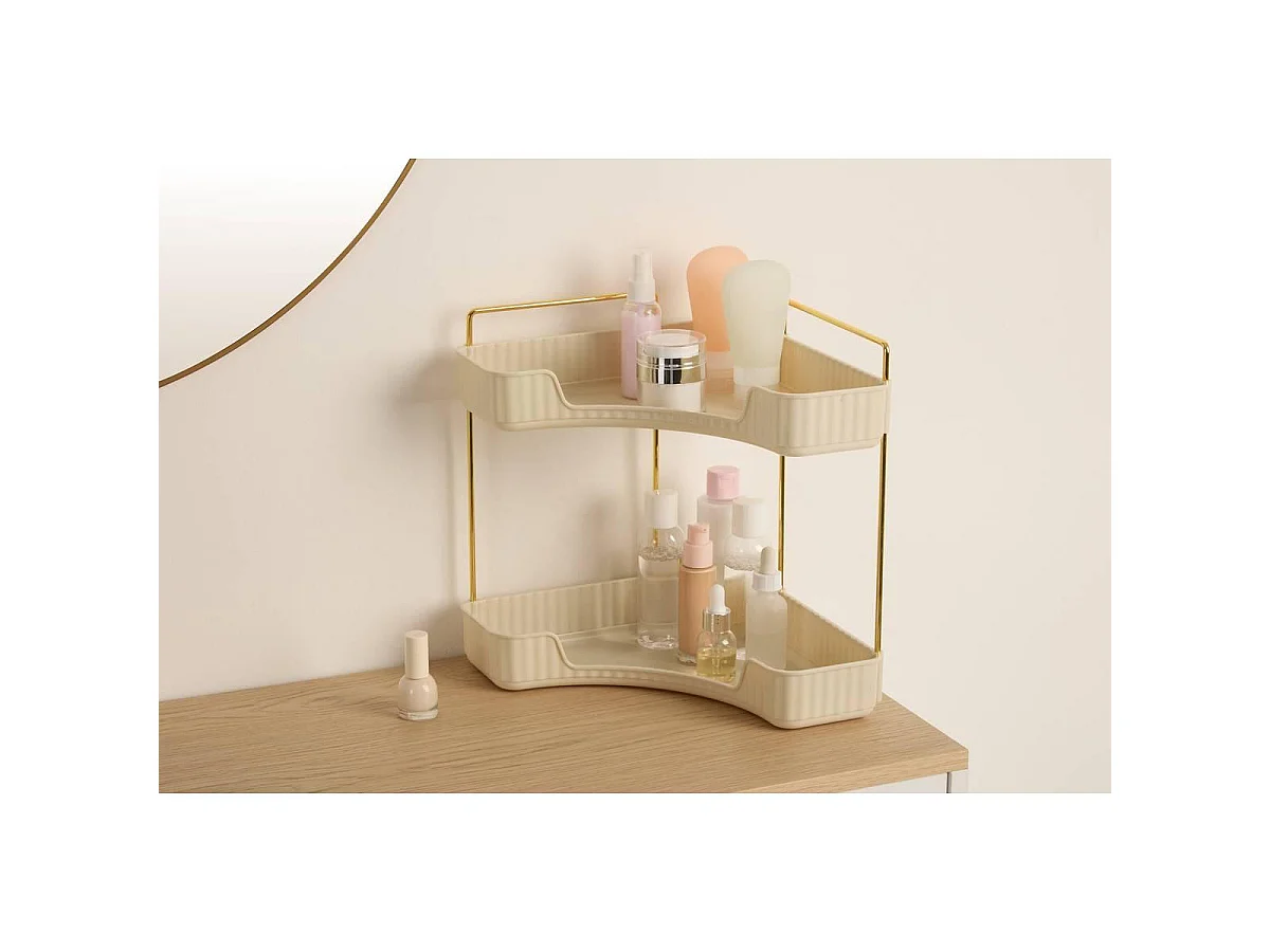 Étagère d'Angle Salle de Bain 2 Niveaux "Alba" 29cm Blanc