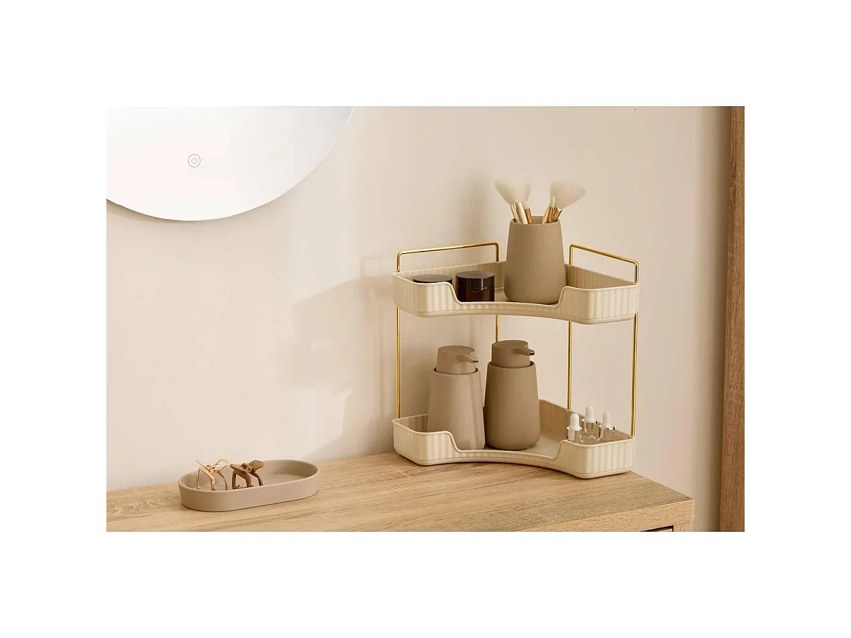 Étagère d'Angle Salle de Bain 2 Niveaux "Alba" 29cm Blanc