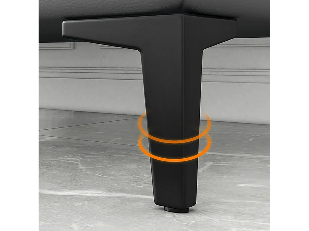 Cassapanca Contenitore Ecopelle Panca Pouf con Piedini in Metallo Grigio Scuro