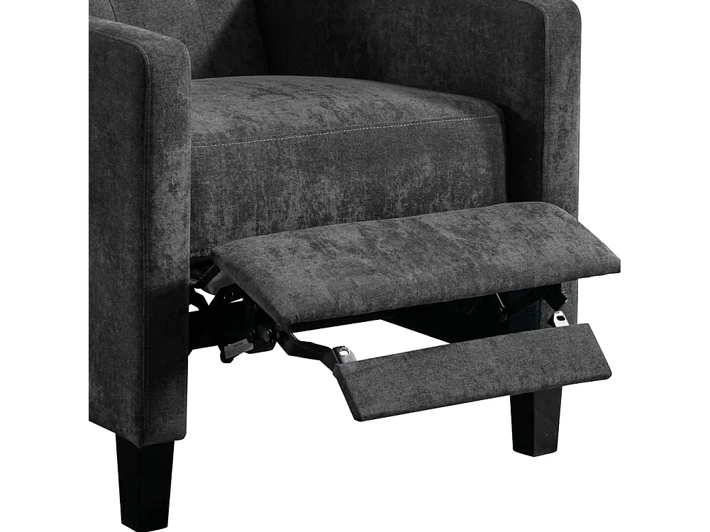 Poltrona Relax Reclinazione Manuale Poggiapiedi Poltroncina Deluxe Grigio Scuro