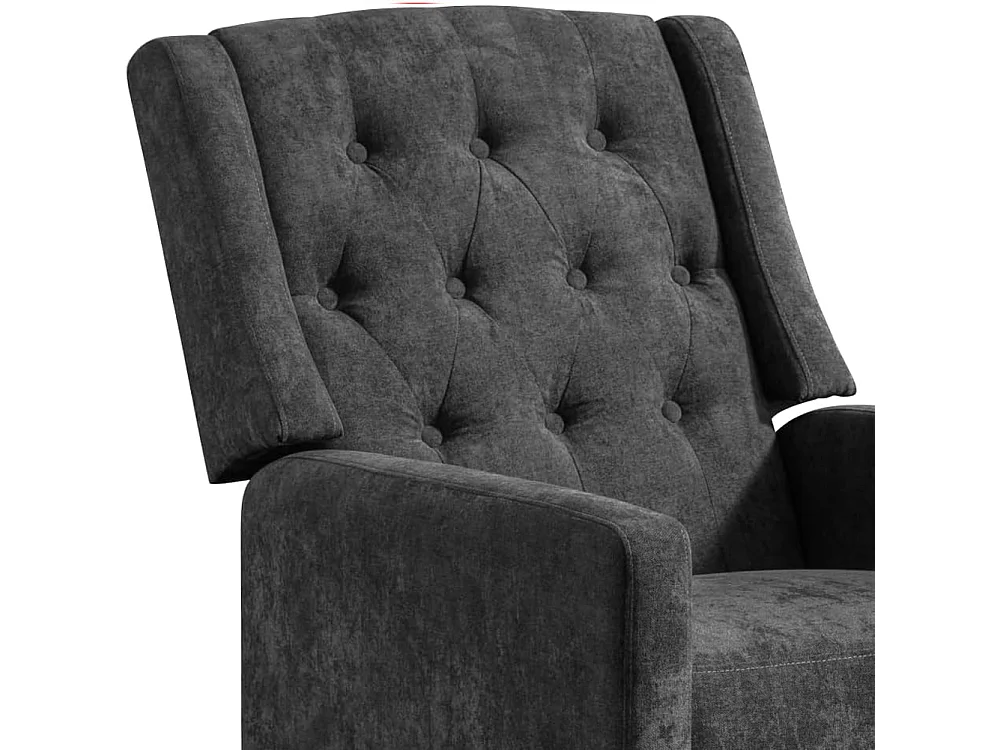 Poltrona Relax Reclinazione Manuale Poggiapiedi Poltroncina Deluxe Grigio Scuro