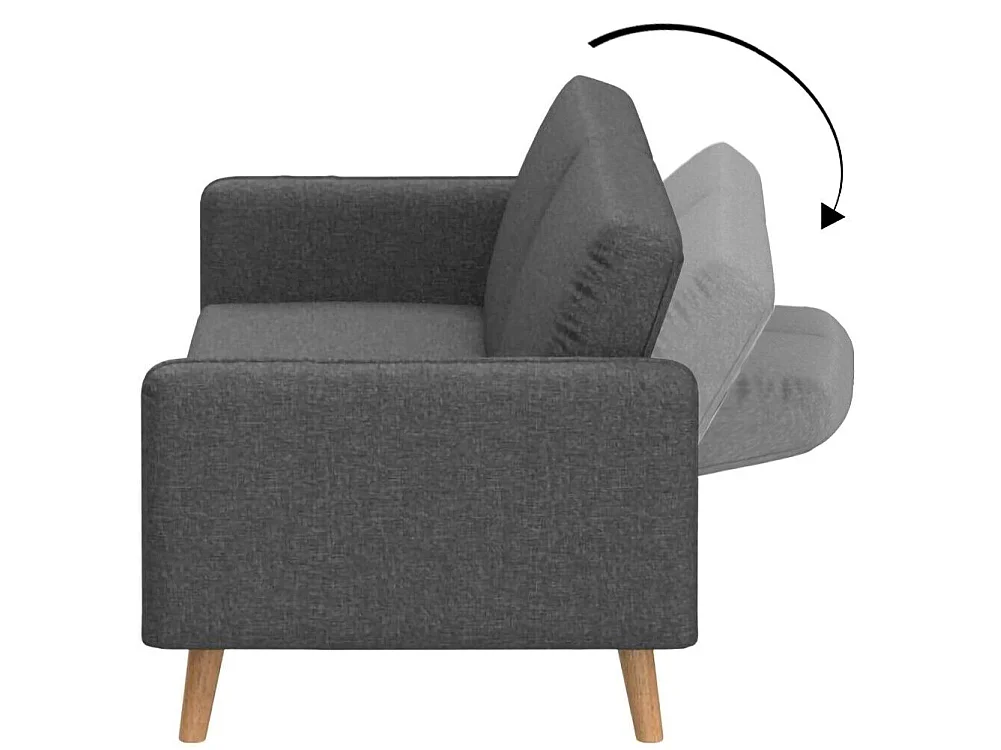 Divano Letto 3 Posti Scandinavo Design Moderno Clik Clak Convertibile Grigio