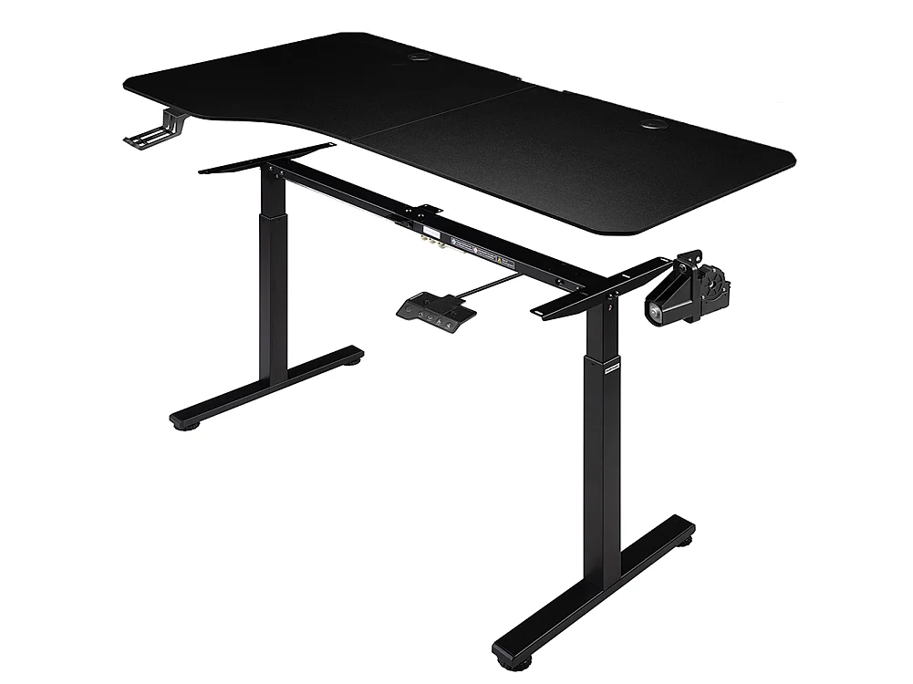 SHALLY DOGAN Scrivania Elettrica Regolabile Altezza 160x75x72-117cm Nero Console di Comando