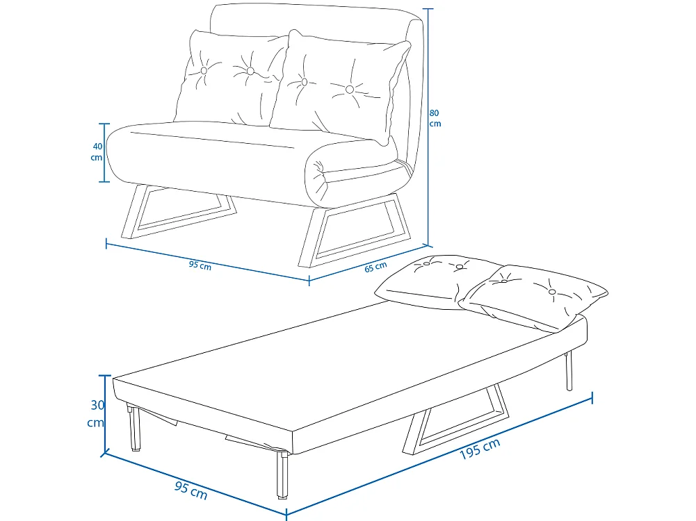 Poltrona Letto Reclinabile 2 Posti Chaise Lounge in Velluto Convertibile Crema