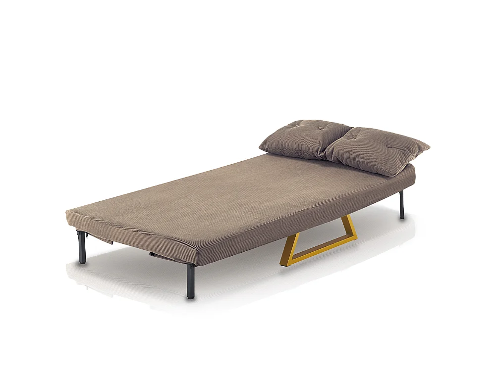 Poltrona Letto Reclinabile 2 Posti Chaise Lounge in Velluto Convertibile Marrone