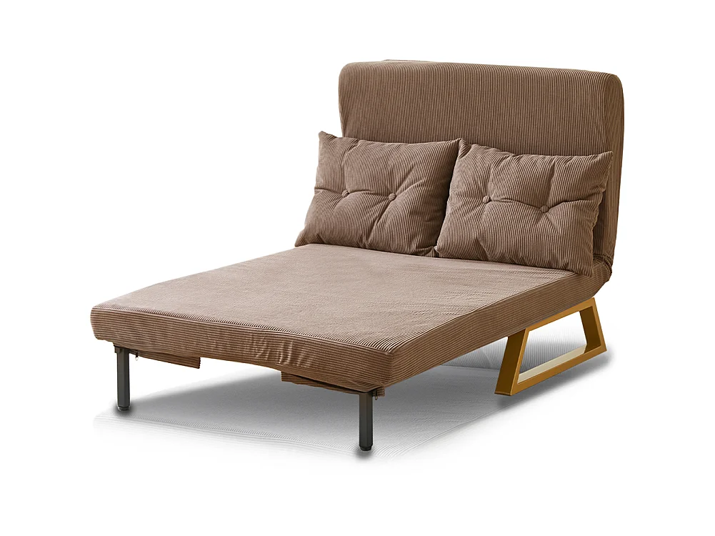 Poltrona Letto Reclinabile 2 Posti Chaise Lounge in Velluto Convertibile Marrone