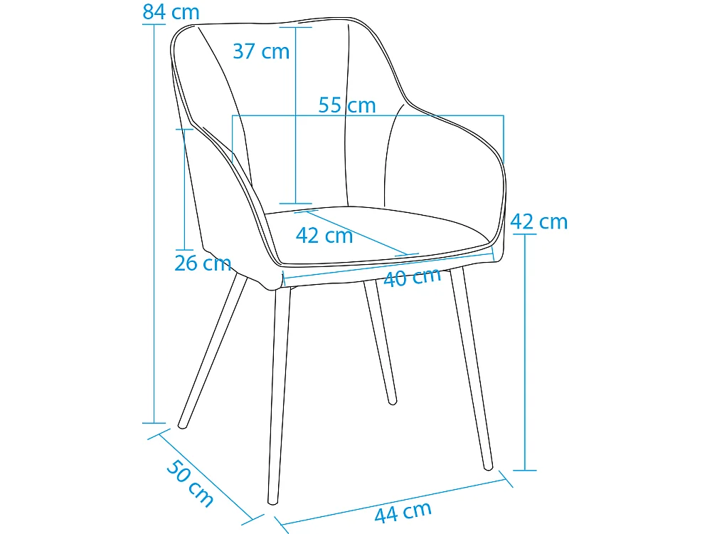 Poltrona Sedia Ergonomica Microfibra Effetto Scamosciato Piedi Metallo 55x50x84cm