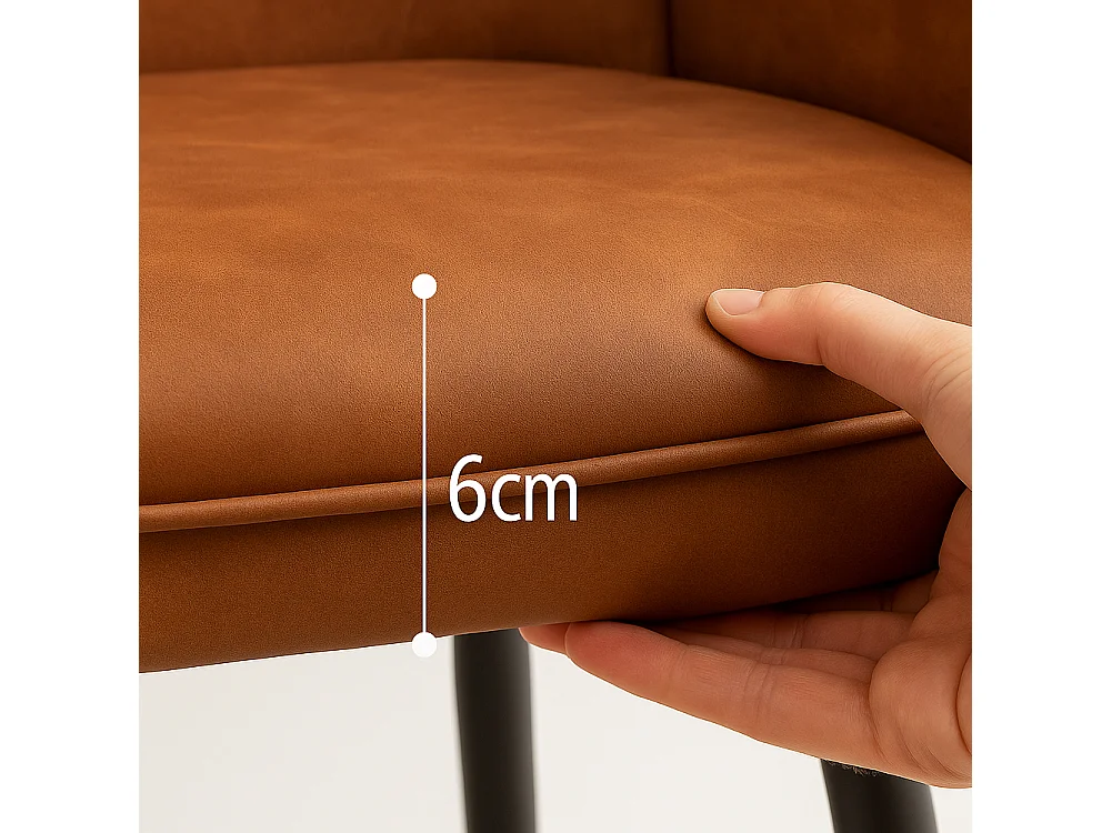 Poltrona Sedia Ergonomica Microfibra Effetto Scamosciato Piedi Metallo 55x50x84cm