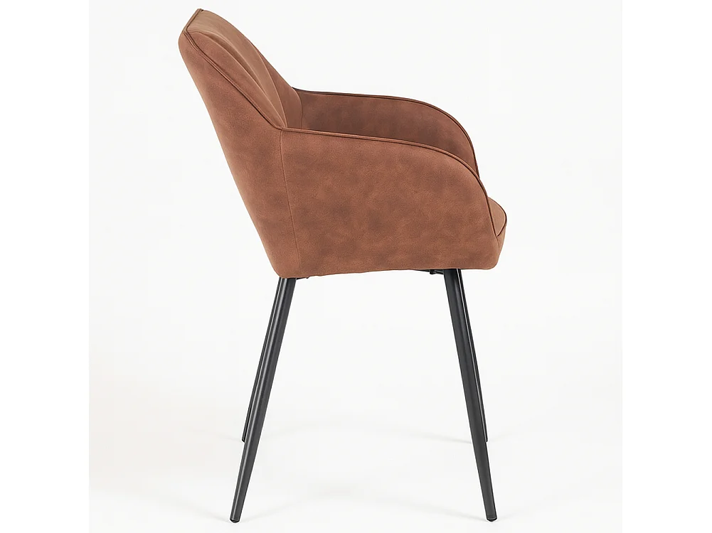 Poltrona Sedia Ergonomica Microfibra Effetto Scamosciato Piedi Metallo 55x50x84cm