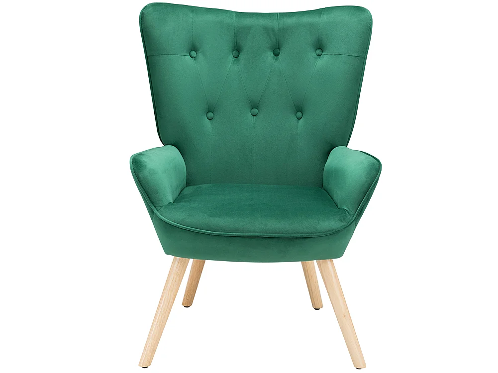 Poltrona con Sgabello da Salotto in Velluto Verde Sedia con Poggiapiedi Moderno