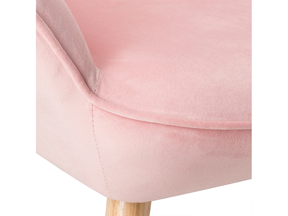 Poltrona con Sgabello da Salotto in Velluto Rosa Sedia con Poggiapiedi Moderno