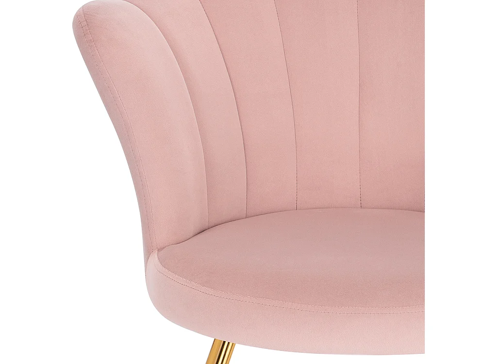 Poltrona Sedia Relax con Schienale e Seduta in Velluto Rosa Struttura Metallo