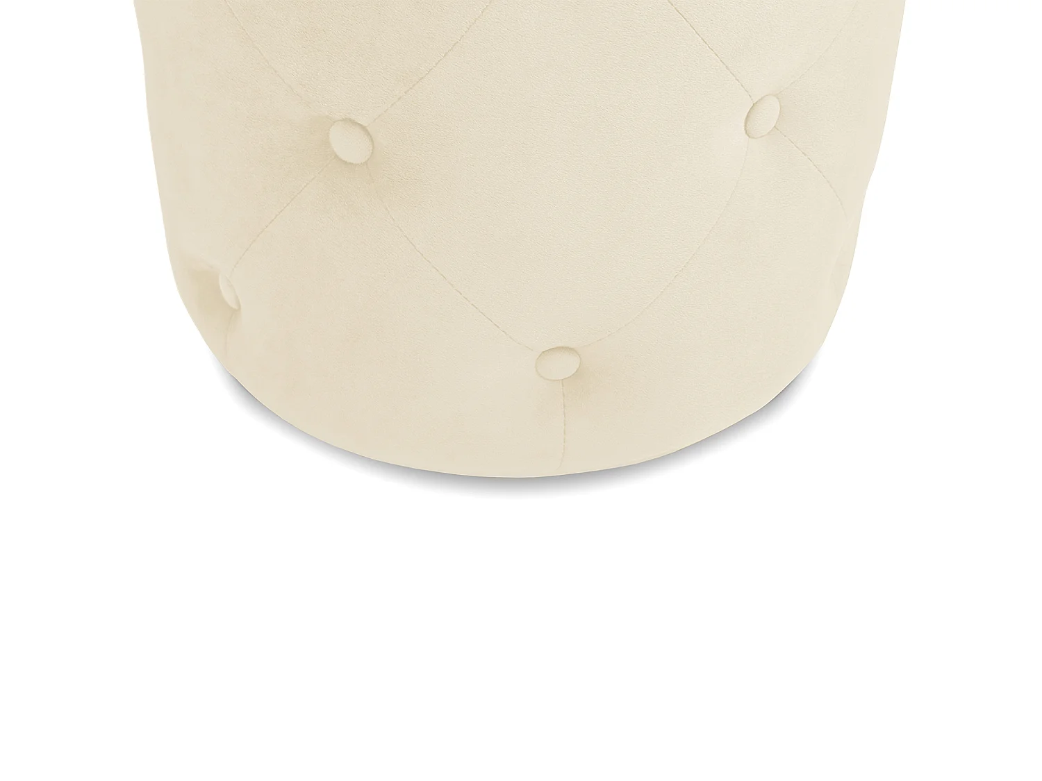 Pouf in velluto capitonné beige, poggiapiedi – Honey