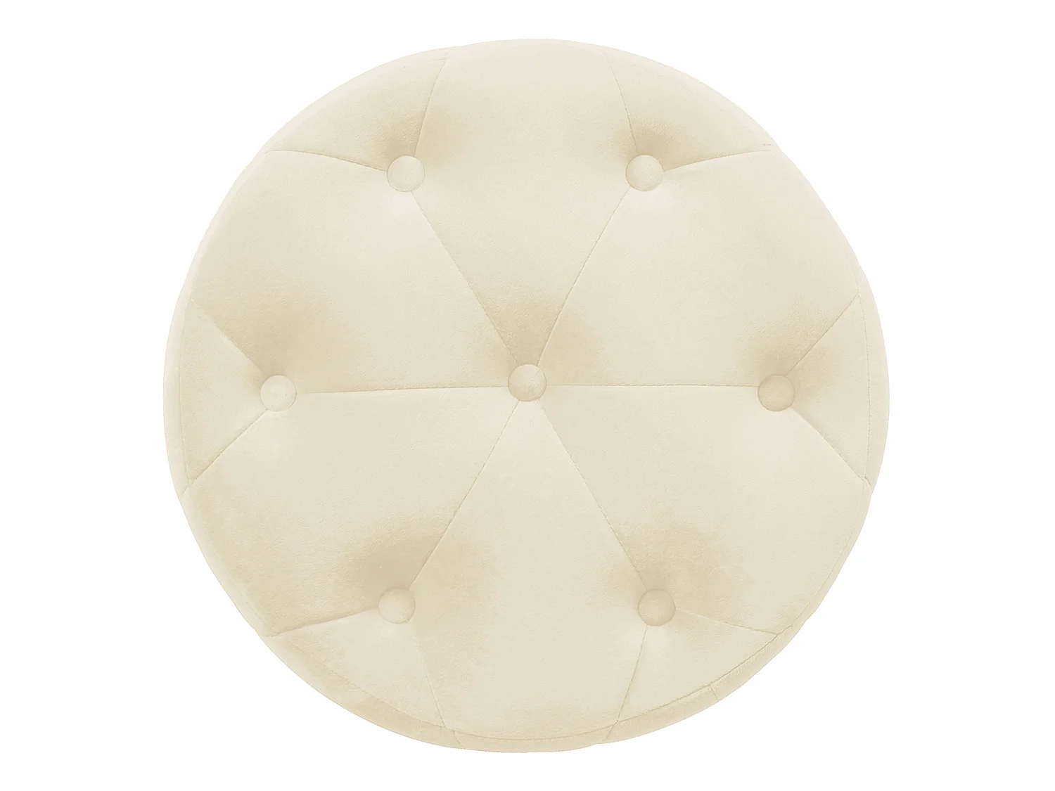 Pouf in velluto capitonné beige, poggiapiedi – Honey