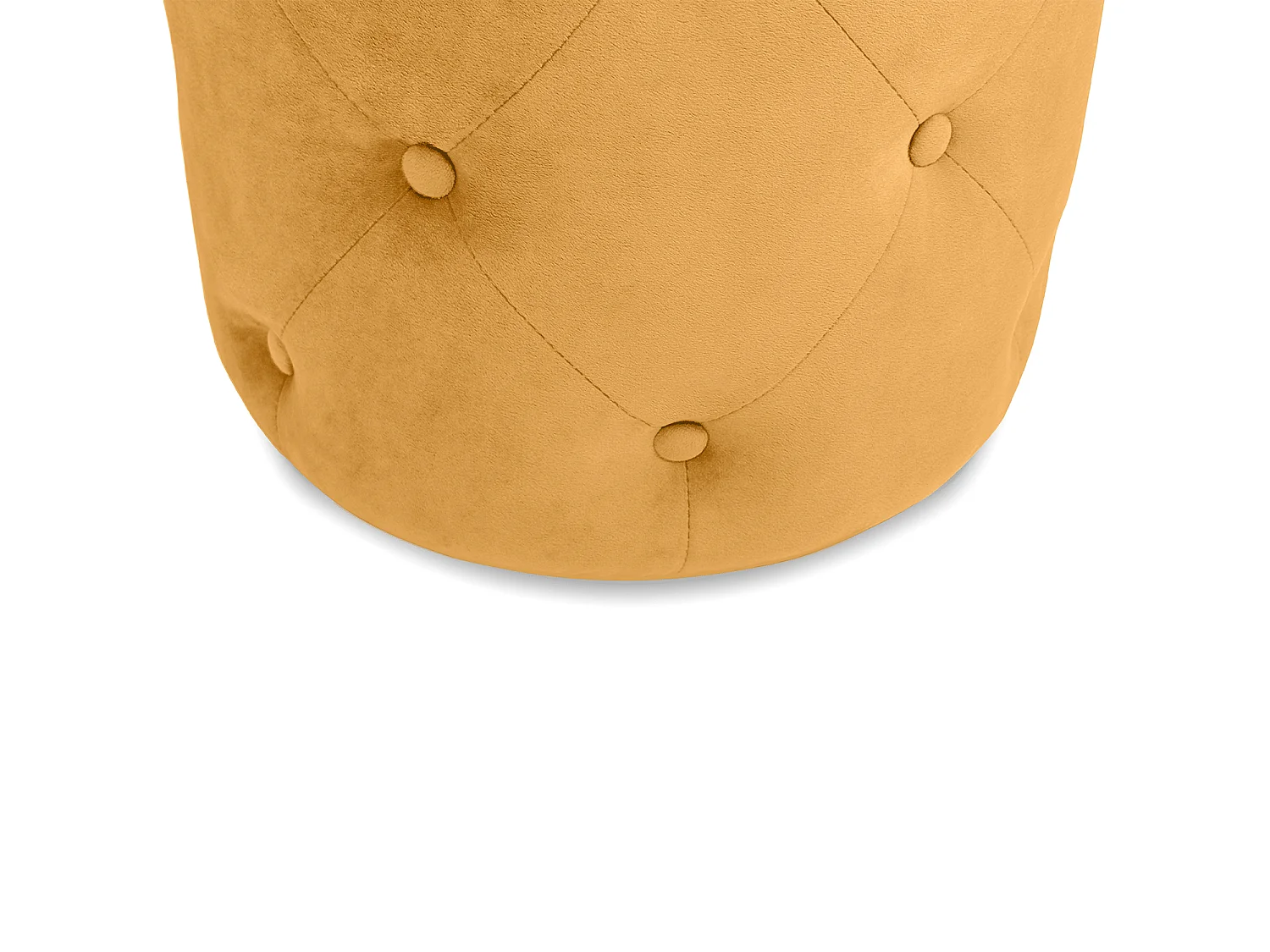 Pouf in velluto capitonné giallo senape, poggiapiedi – Honey