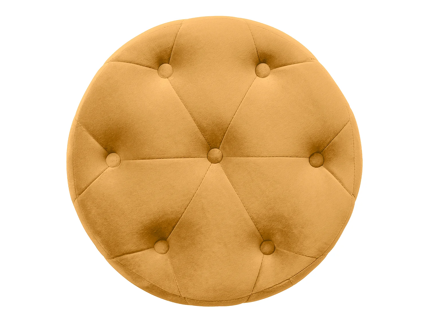 Pouf in velluto capitonné giallo senape, poggiapiedi – Honey