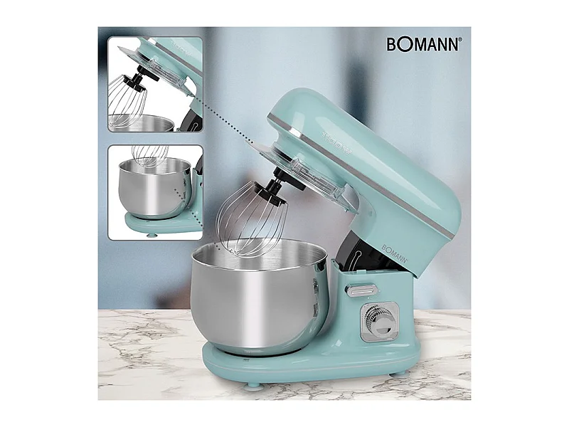 Robot pétrin multifonction 5L 1100W Bomann KM 6030 CB Menthe/Vert