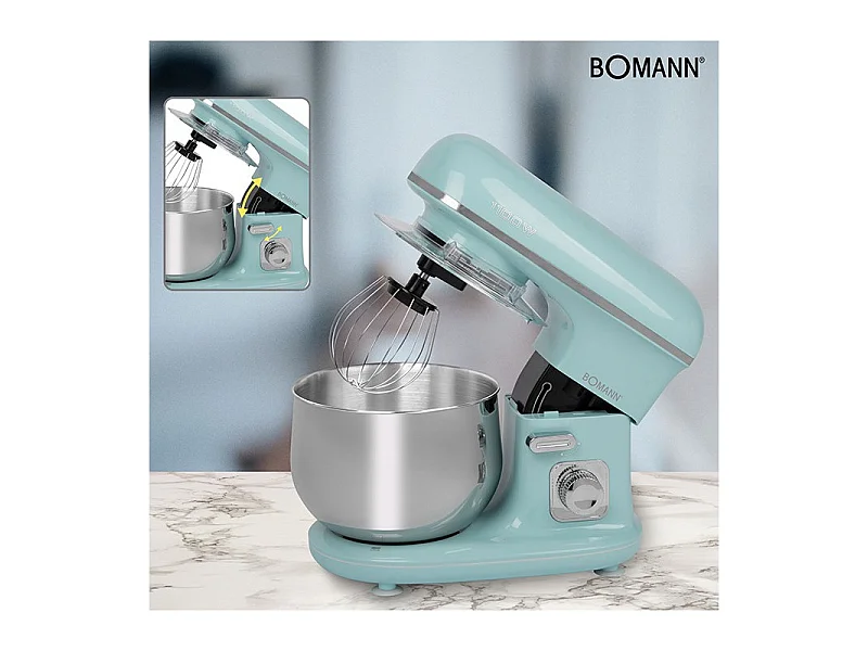 Robot pétrin multifonction 5L 1100W Bomann KM 6030 CB Menthe/Vert