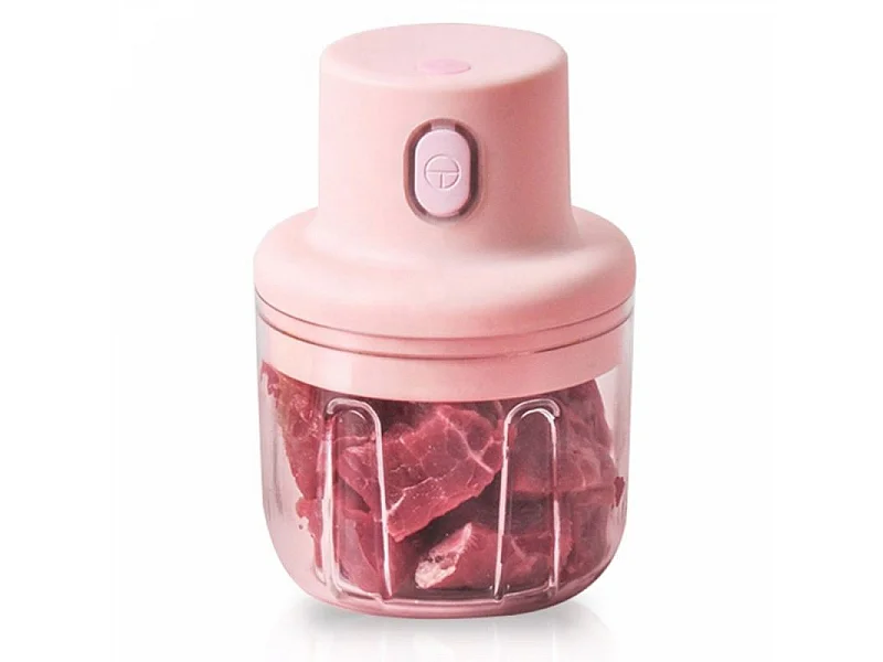 Hachoir électrique portable sans fil 250ml Rose Herzberg HG03176-PNK