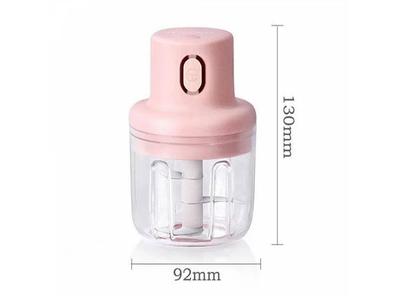 Hachoir électrique portable sans fil 250ml Rose Herzberg HG03176-PNK