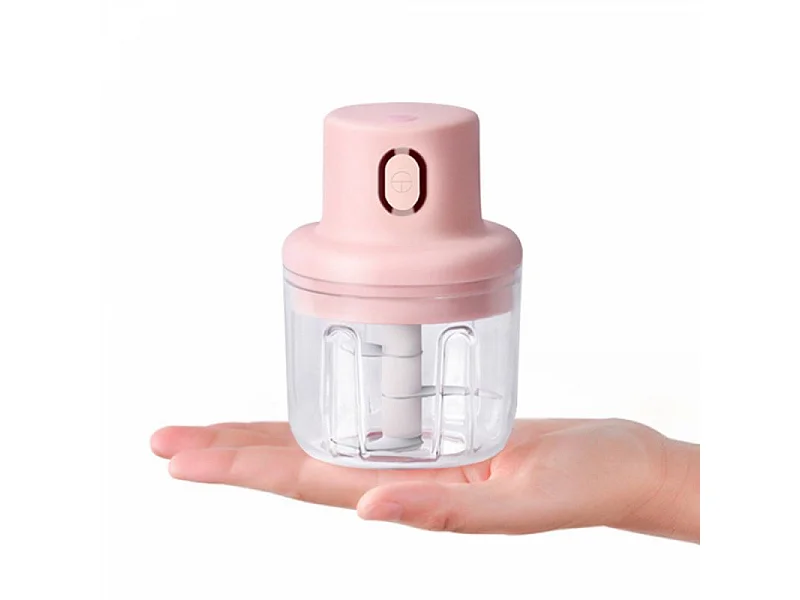 Hachoir électrique portable sans fil 250ml Rose Herzberg HG03176-PNK