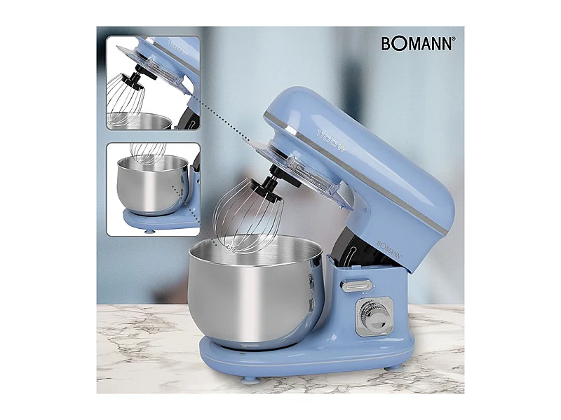 Robot pétrin multifonction 5L 1100W Bomann KM 6030 CB Bleu