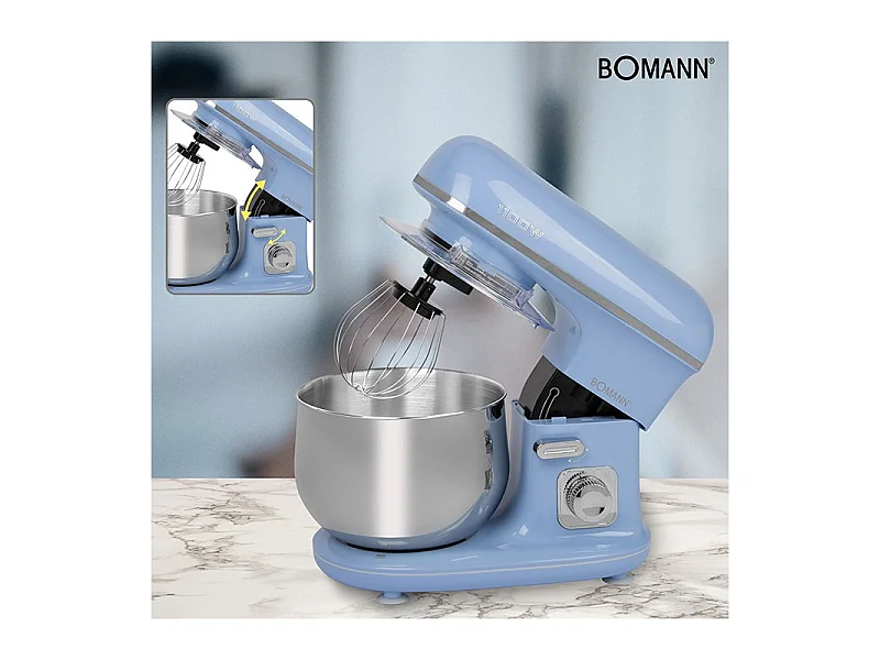 Robot pétrin multifonction 5L 1100W Bomann KM 6030 CB Bleu
