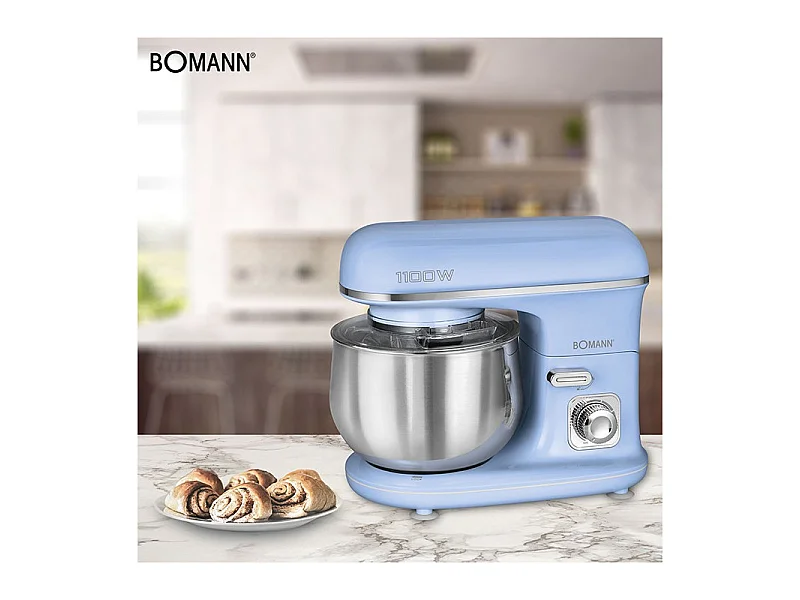 Robot pétrin multifonction 5L 1100W Bomann KM 6030 CB Bleu