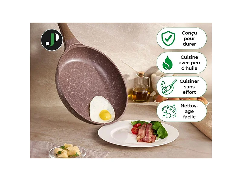 Cocotte et couvercle 24 cm marron - Tous feux dont induction Just perfecto JL-33