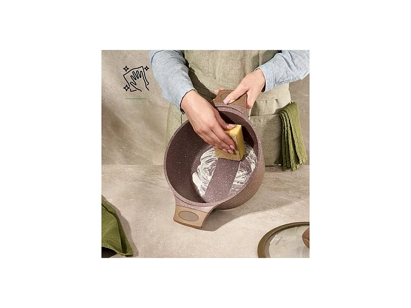 Cocotte et couvercle 24 cm marron - Tous feux dont induction Just perfecto JL-33