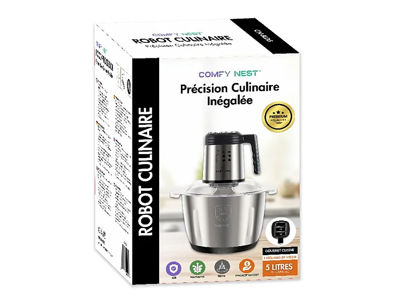 Hachoir multifonction 5L 1000W Comfy Nest CNBLD5