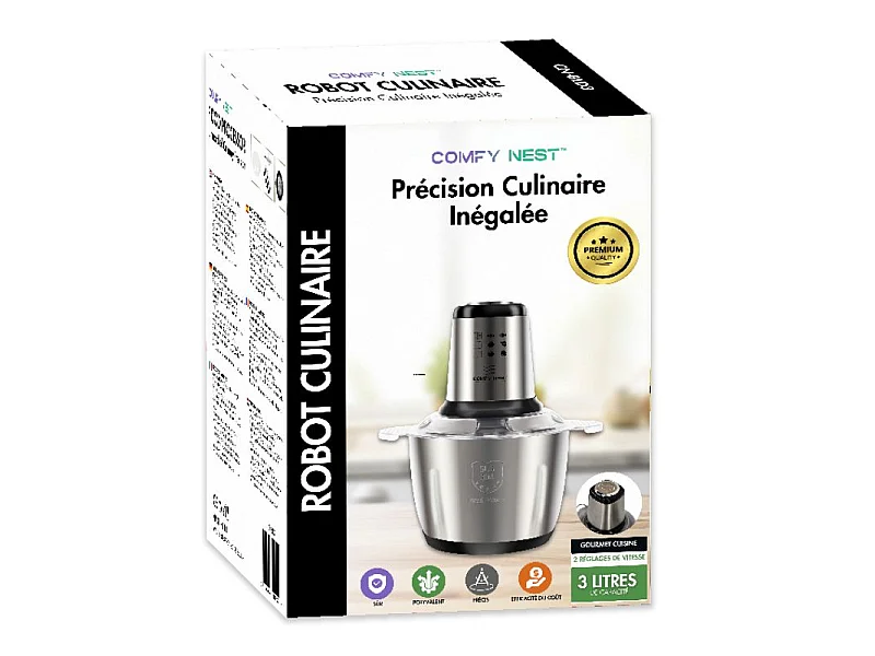 Hachoir mulitfonction 3L 1000W Comfy Nest CNBLD3