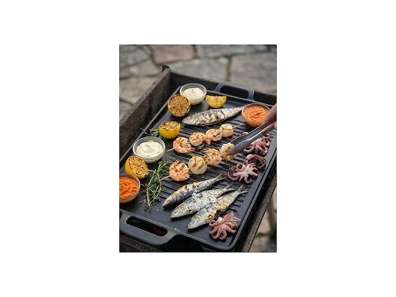 Plancha rectangulaire 44cm Fonte d'acier tous feux dont induction four Noir Arthur Martin AM4401