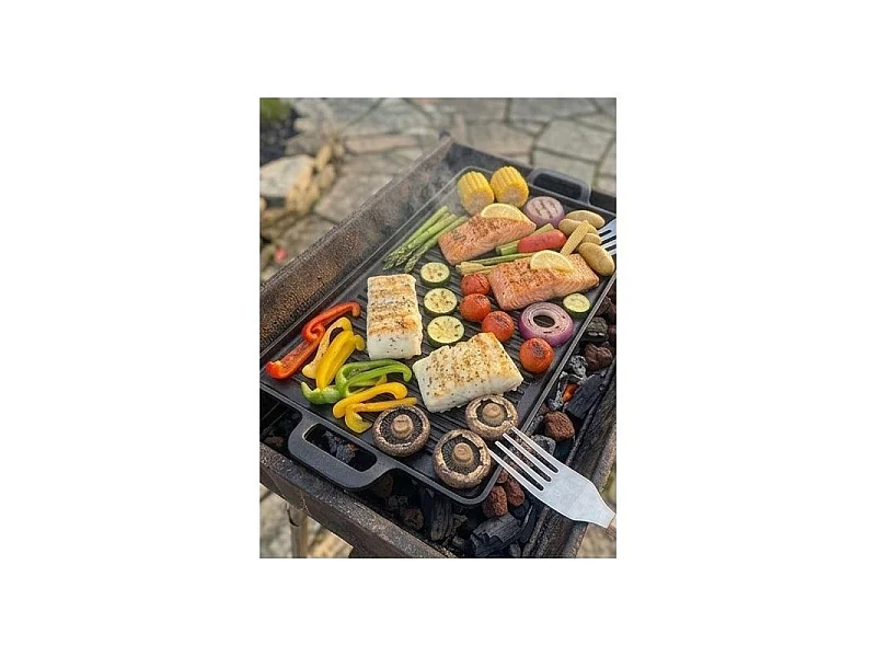 Plancha rectangulaire 44cm Fonte d'acier tous feux dont induction four Noir Arthur Martin AM4401