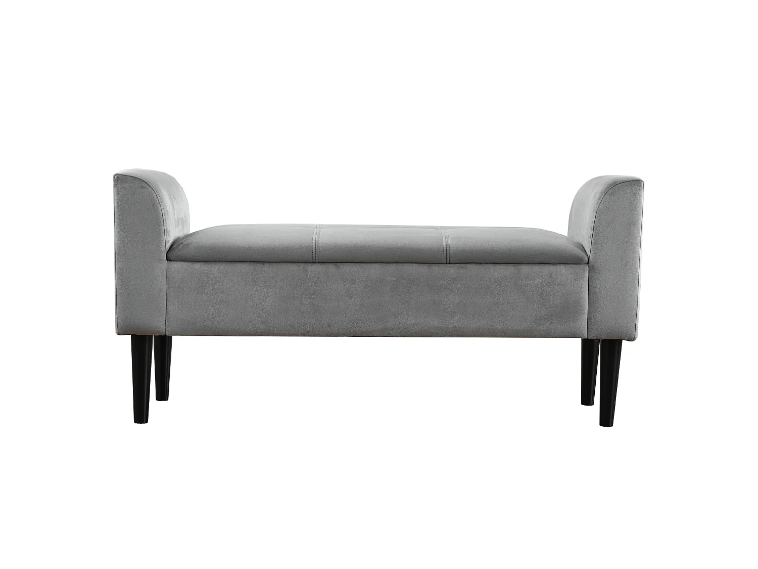 Banc de chevet en velours - 116 x 46 x 56 cm - pour chambre ou salle à manger - Gris
