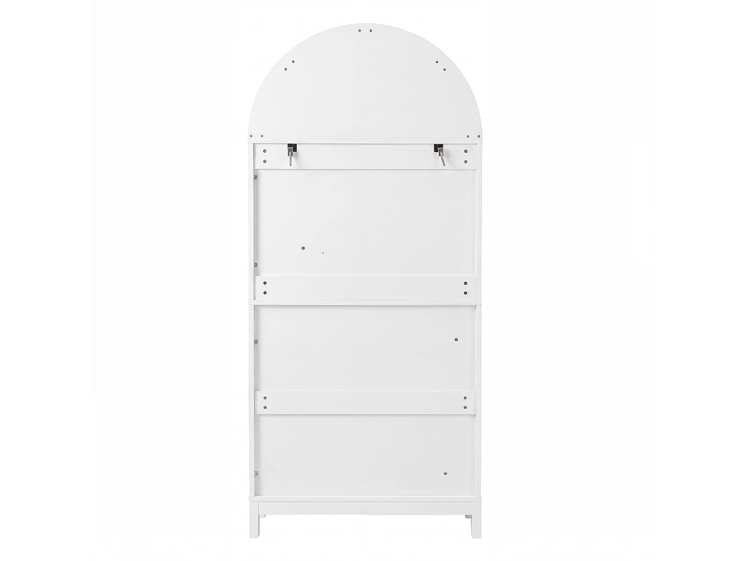 Buet højskab med 2 låger i rattan og 1 skuffe – MDF og spånplade – 70 x 40 x 170 cm – Hvid og træfarvet