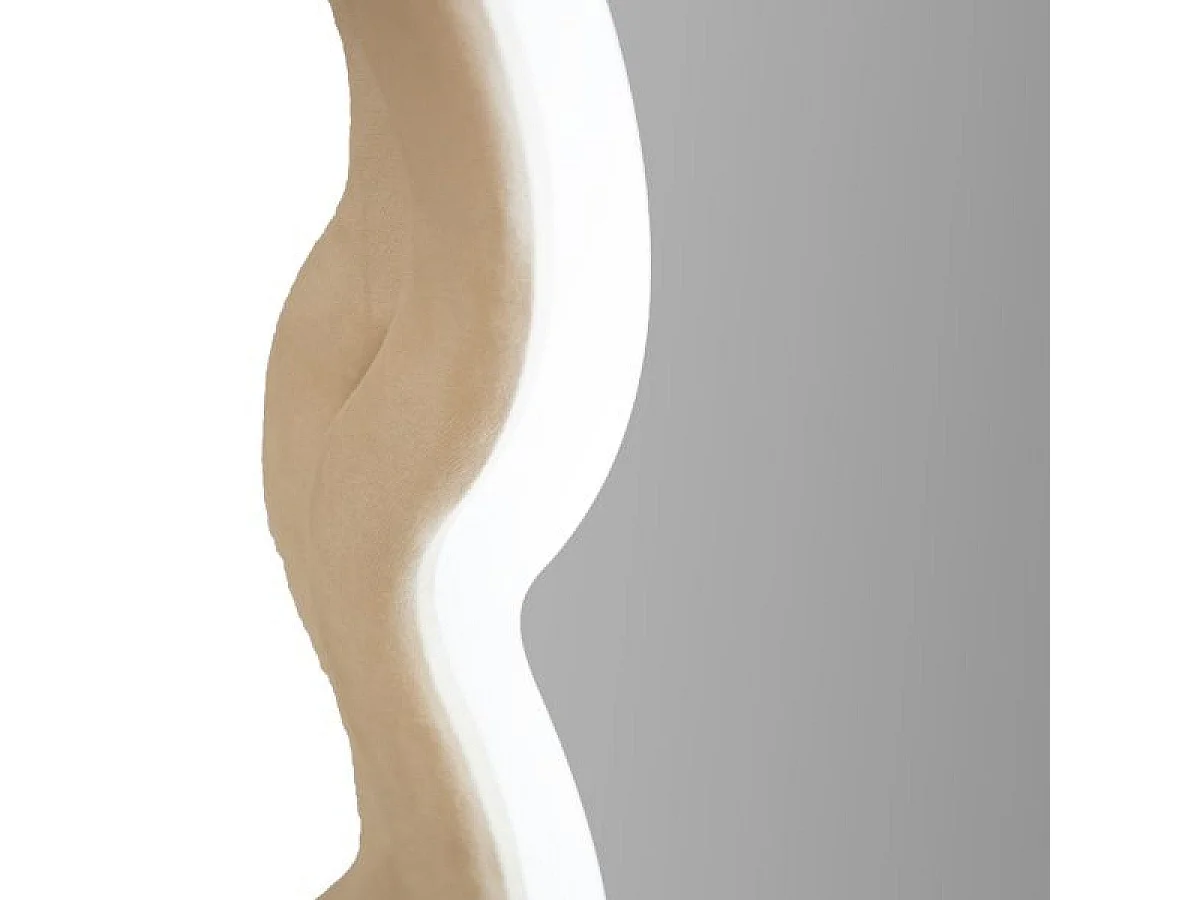 Bølget vægspejl 60x160 cm LED inkluderet Clover Velour Creme