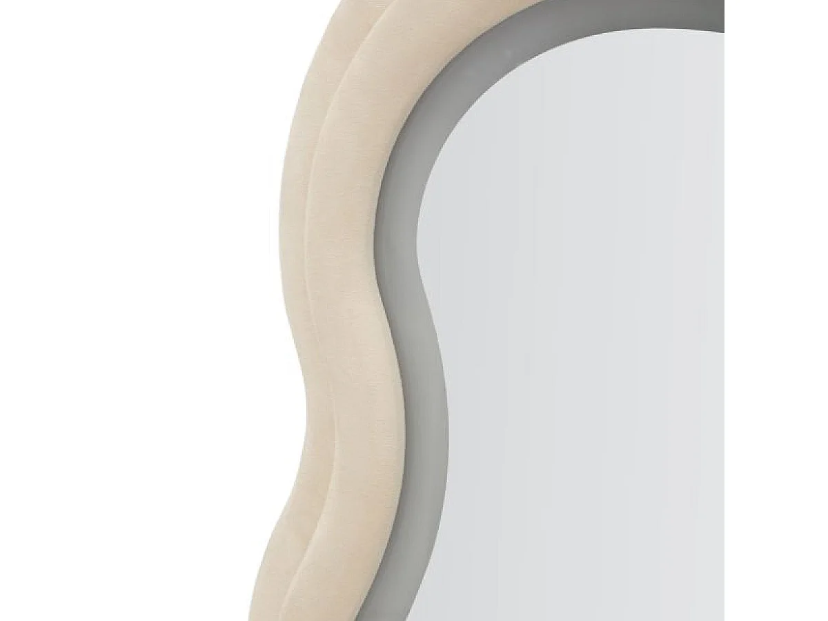 Bølget vægspejl 60x160 cm LED inkluderet Clover Velour Creme