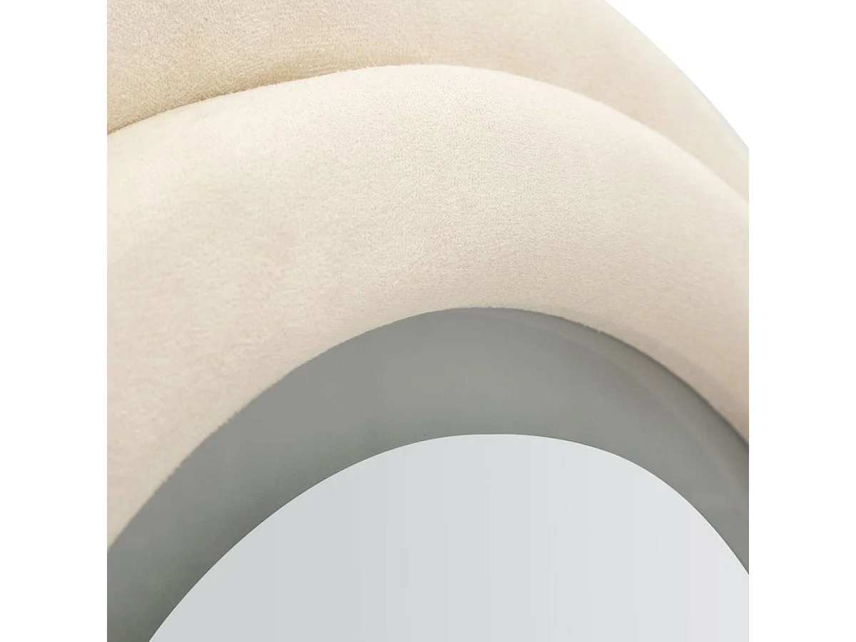 Bølget vægspejl 60x160 cm LED inkluderet Clover Velour Creme