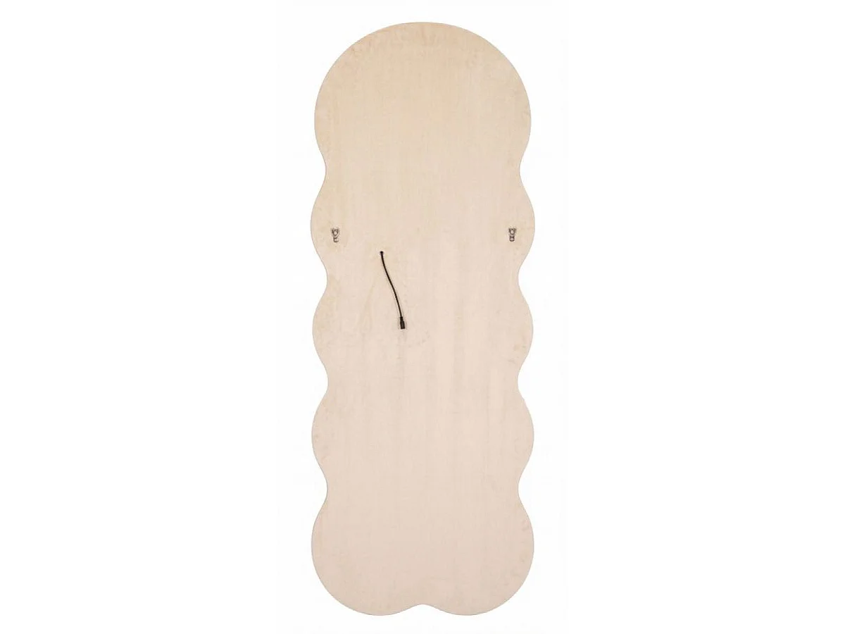 Bølget vægspejl 60x160 cm LED inkluderet Clover Velour Creme