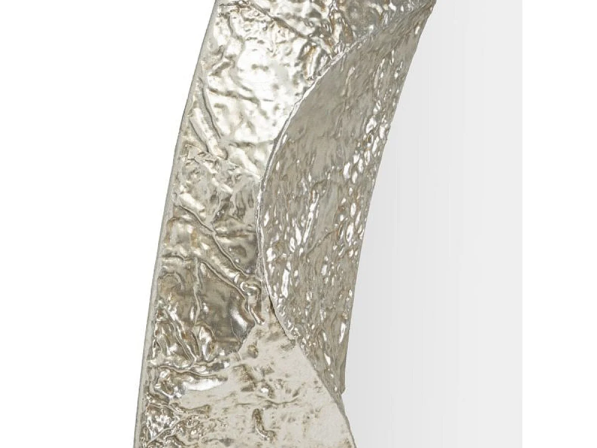 Oval vægspejl 87 x 128 cm, hamret overflade, Cosmo Sølvfarvet