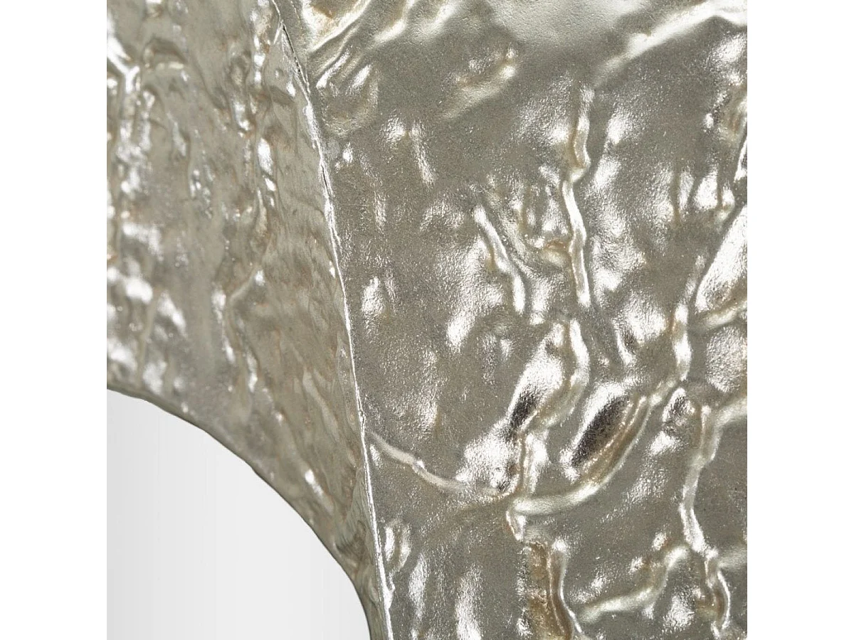 Oval vægspejl 87 x 128 cm, hamret overflade, Cosmo Sølvfarvet